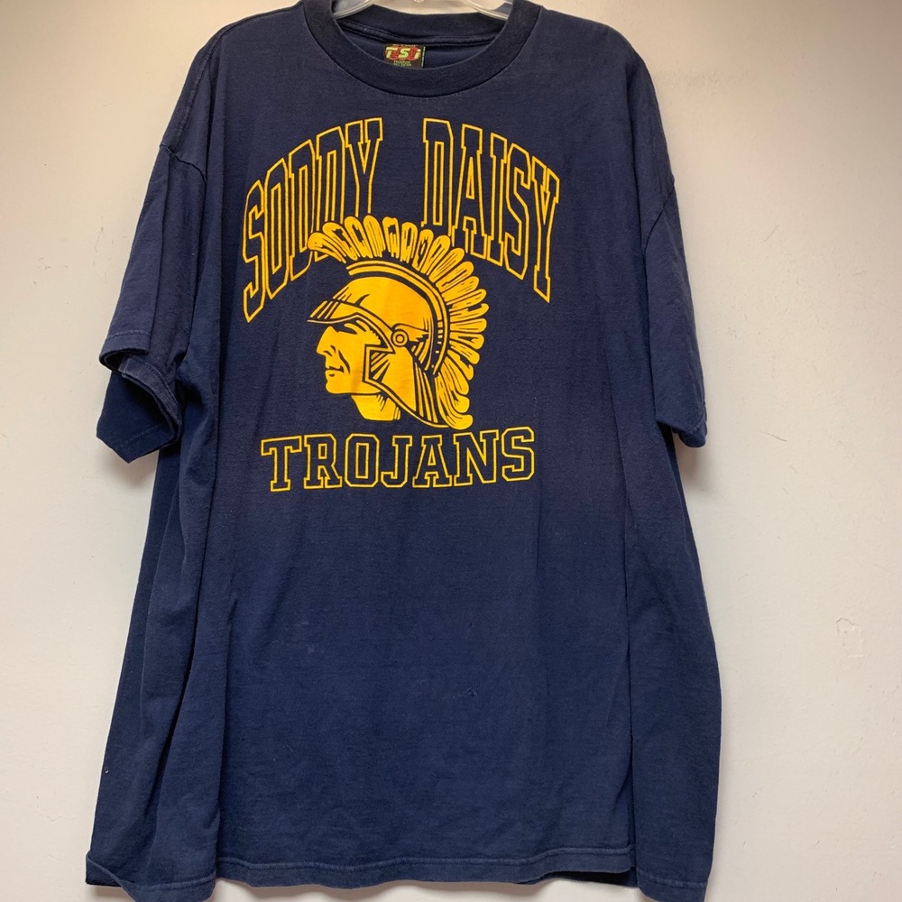 TSI Soddy Daisy Trojans T-Shirt Mens 3XL Navy Blue Good Graphic Cotton Tee